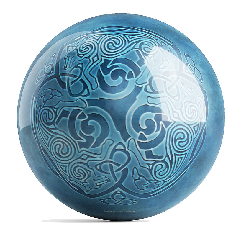 OnTheBallBowling Celtic Wolves Ball Bowling Ball by Brigid Ashwood