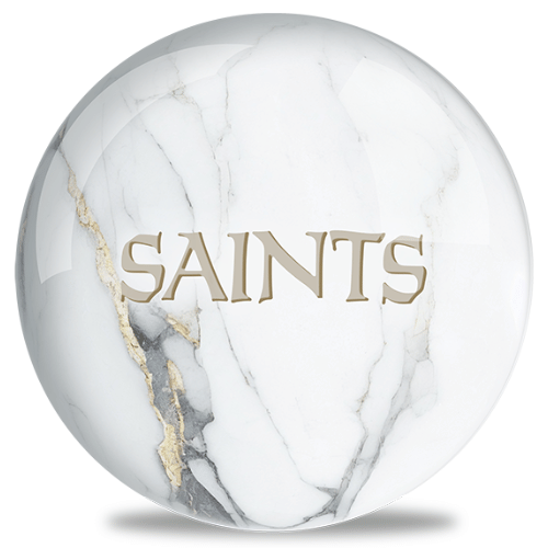 OnTheBallBowling NFL White Marble New Orleans Saints Bowling Ball