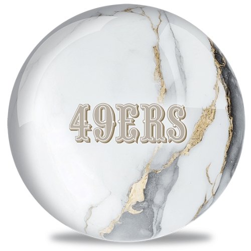 OnTheBallBowling NFL White Marble San Francisco 49ers Bowling Ball