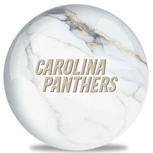 OnTheBallBowling NFL White Marble Carolina Panthers Bowling Ball