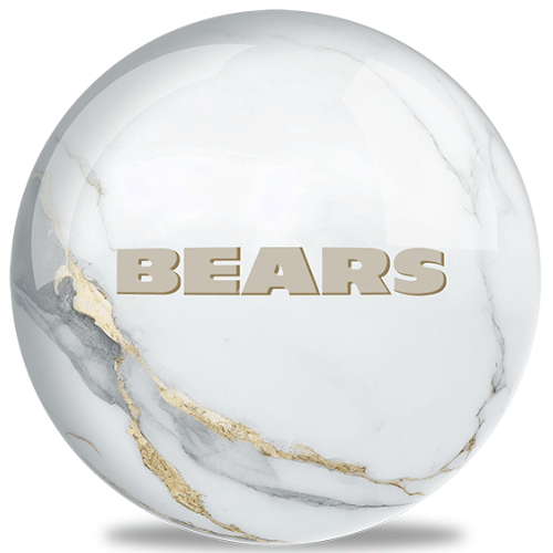 OnTheBallBowling NFL White Marble Chicago Bears Bowling Ball