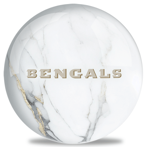 OnTheBallBowling NFL White Marble Cincinnati Bengals Bowling Ball