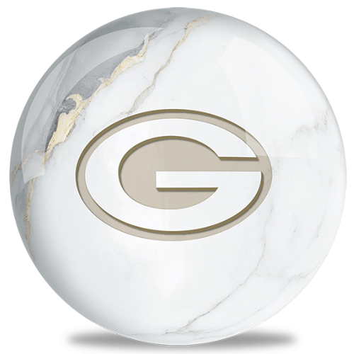 OnTheBallBowling NFL White Marble Green Bay Packers Bowling Ball