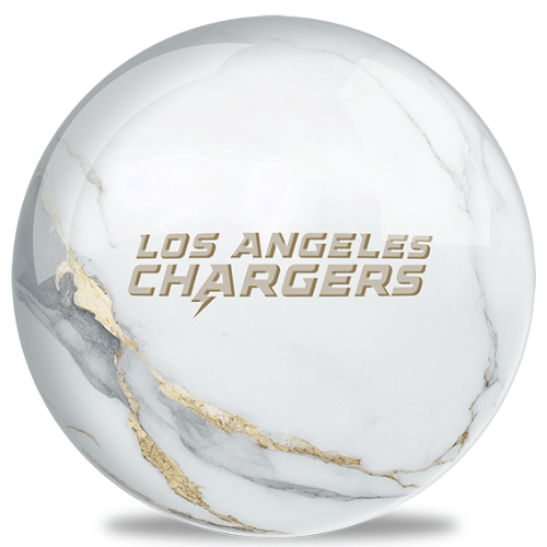 OnTheBallBowling White Marble NFL Los Angeles Chargers Bowling Ball
