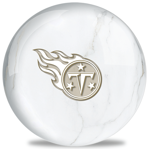 OnTheBallBowling NFL White Marble Tennessee Titans Bowling Ball