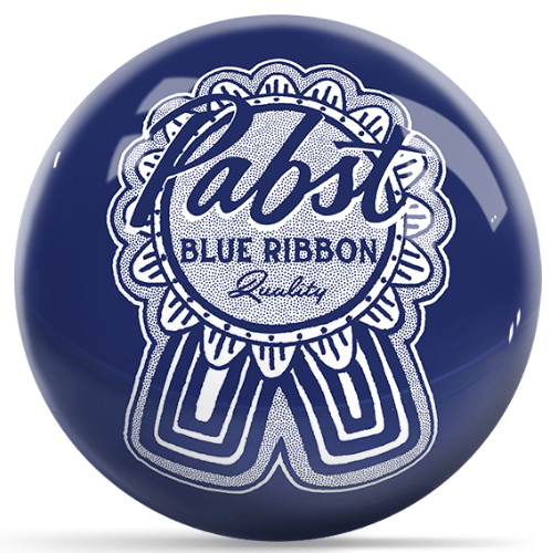 OnTheBallBowling Pabst Classic Ribbon Blue/White Logo Bowling Ball