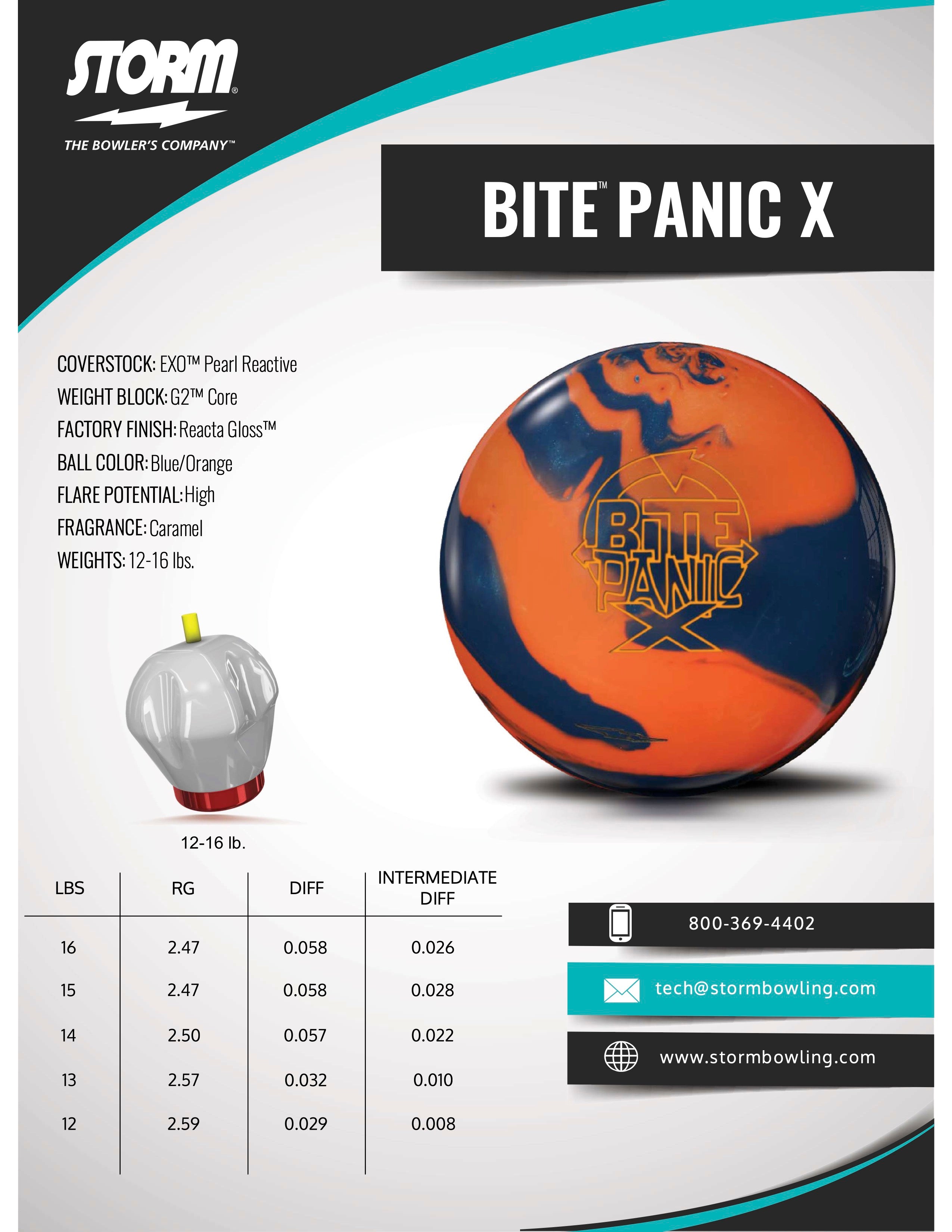 ボール STORM BITE PANIC X Storm Bite Panic X Overseas Bowling Ball — DiscountBowlingSupply.com