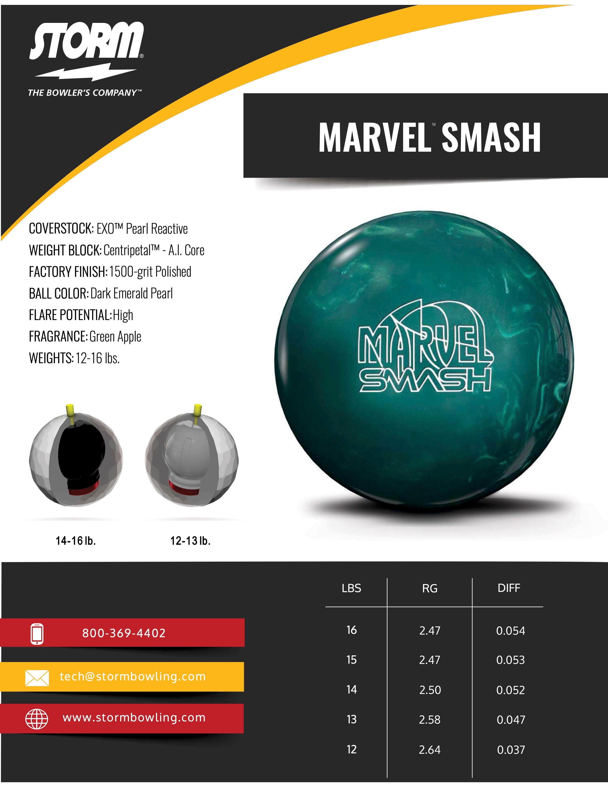 ボール MARVEL SMASH(MARVEL) Storm Marvel Smash Overseas Bowling Ball — DiscountBowlingSupply.com