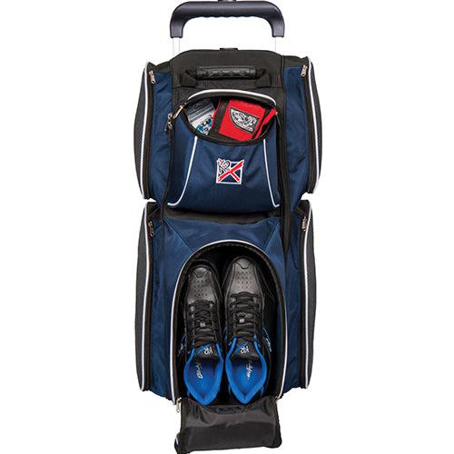 KR Strikeforce Apex Triple Roller Navy Bowling Bag-Bowling Bag-DiscountBowlingSupply.com