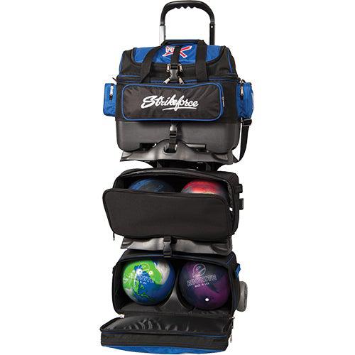 KR Strikeforce Royal Flush 6 Ball Roller Royal Black Bowling Bag-Bowling Bag-DiscountBowlingSupply.com