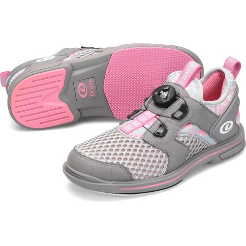 Dexter Womens DexLite Pro BOA Right Hand Bowling Shoes Grey/Pink