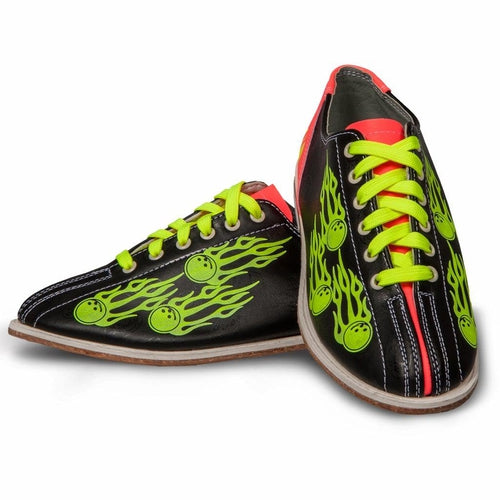Linds Glow Balls of Fire Mens Lace Rental Bowling Shoes