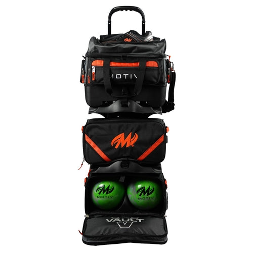 Motiv Vault 6 Ball Roller Black Orange Bowling Bag