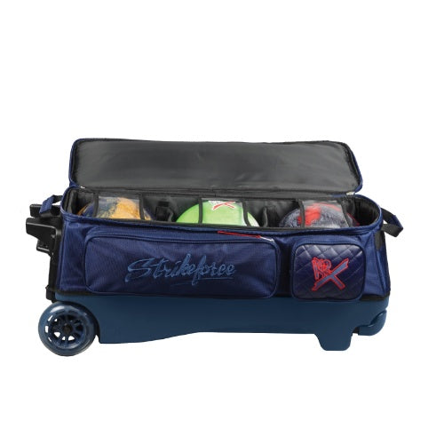KR Strikeforce Diamond Navy Triple Roller Premium Bowling Bag