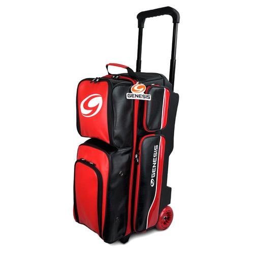 Genesis Carbon 3 Ball Roller Bowling Bag Red/Black