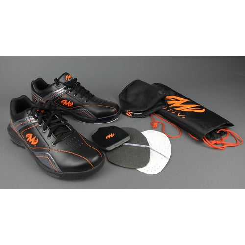 Motiv Mens Propel Black/Carbon/Orange Left Hand Bowling Shoes