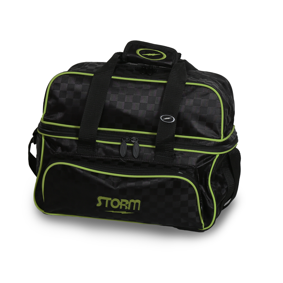 Storm 2 Ball Tote DLX Checkered Black/Lime Bowling Bag