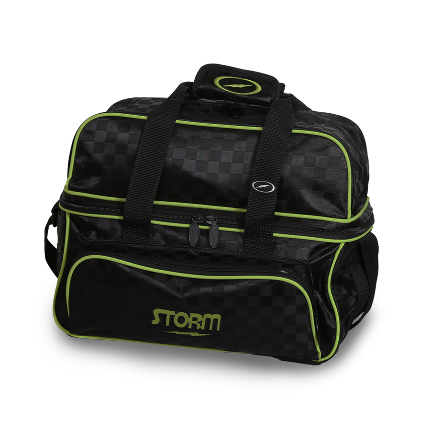 Storm 2 Ball Tote DLX Checkered Black/Lime Bowling Bag ...