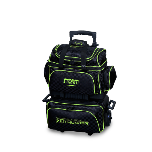Storm Rolling Thunder 4 Ball Roller Checkered Bowling Bag Black/Lime