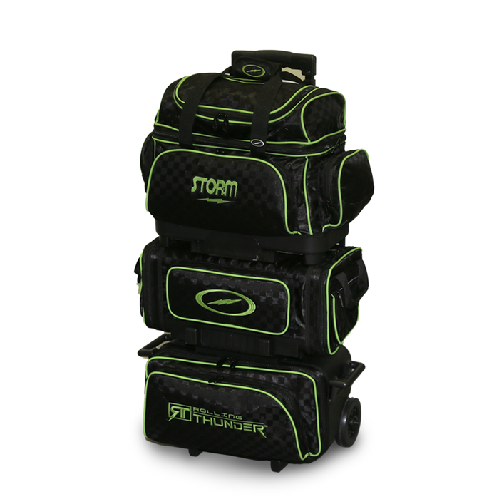 Storm Rolling Thunder 6 Ball Roller Checkered Bowling Bag Black/Lime