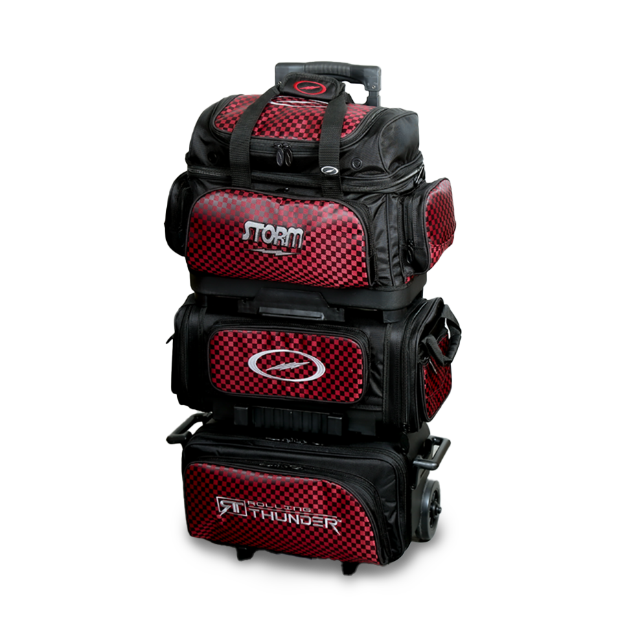 Storm Rolling Thunder 6 Ball Roller Checkered Bowling Bag Red/Black