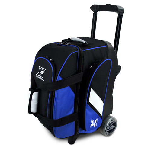 Tenth Frame Deluxe Double Roller Bowling Bag Blue
