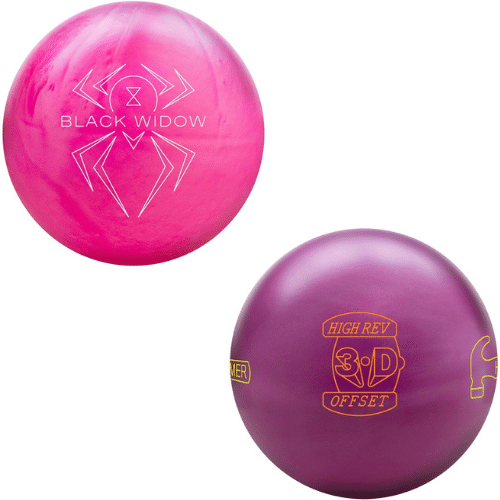 Hammer Black Widow Pink Pearl Urethane & Hammer High Rev 3-D Offset Bowling Balls (2 Ball Bundle)