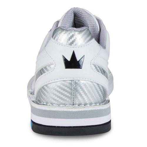 Brunswick Mens Phantom White Silver Carbon Fiber Right Hand Only Bowling Shoes-DiscountBowlingSupply.com