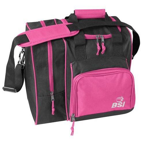 BSI Deluxe Single Tote Bowling Bag Pink Black