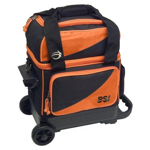 BSI Prestige 1 Ball Roller Bowling Bag Orange Black-DiscountBowlingSupply.com