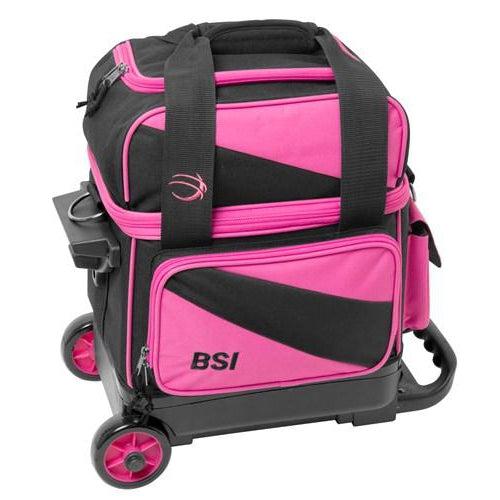 BSI Prestige 1 Ball Roller Bowling Bag Pink Black-DiscountBowlingSupply.com
