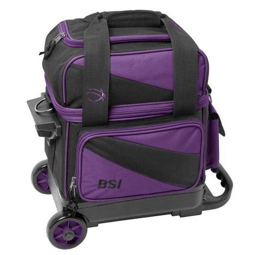 BSI Prestige 1 Ball Roller Bowling Bag Purple Black-DiscountBowlingSupply.com