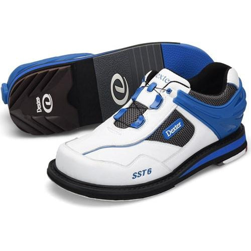 Dexter Mens SST 6 Hybrid BOA White Blue Right Hand Wide Bowling Shoes
