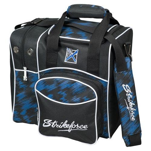 KR Strikeforce Flexx Blue Scratch Single Tote Bowling Bag-Bowling Bag