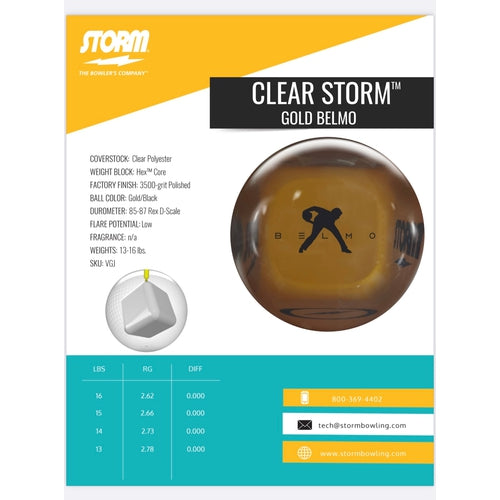 Storm Clear Belmo Gold Bowling Ball