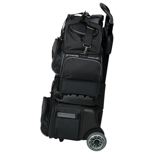 KR Strikeforce Konvoy 4 Ball Roller Black Carbon Bowling Bag-Bowling Bag
