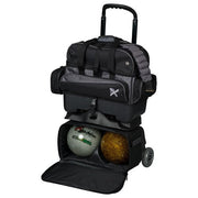 KR Strikeforce Konvoy 4 Ball Roller Black Carbon Bowling Bag-Bowling Bag