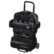KR Strikeforce Konvoy 4 Ball Roller Black Carbon Bowling Bag-Bowling Bag