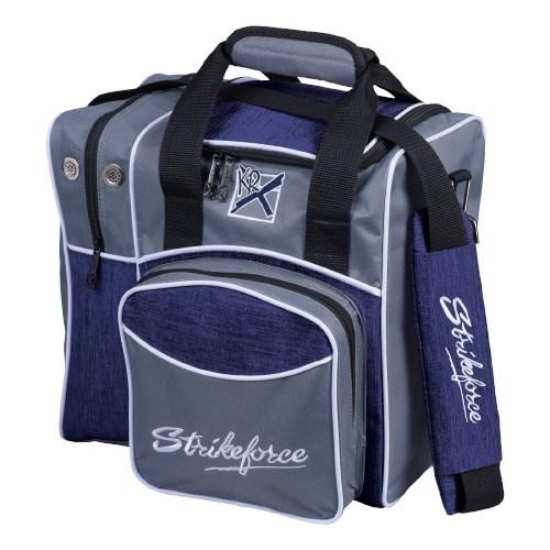 KR Flexx Single Tote Grey Navy Bowling Bag-DiscountBowlingSupply.com