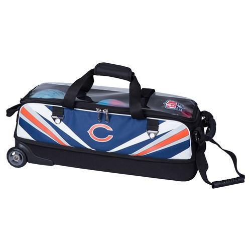 KR NFL Slim Triple Roller Chicago Bears Bowling Bag-DiscountBowlingSupply.com