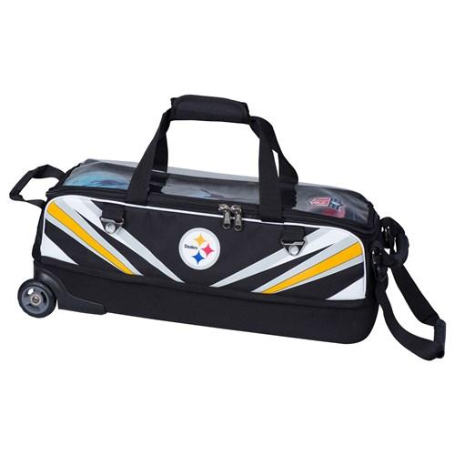 KR NFL Slim Triple Roller Pittsburgh Steelers Bowling Bag-DiscountBowlingSupply.com