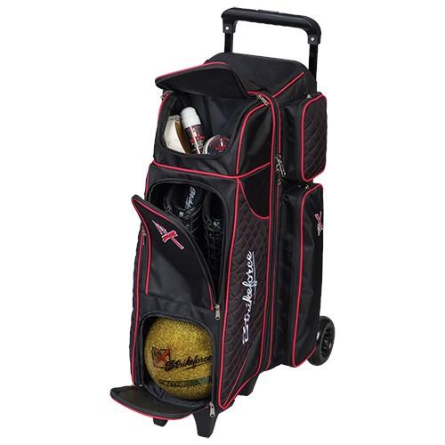 KR Royal Flush 4x4 Ball Roller Black Red Bowling Bag-DiscountBowlingSupply.com