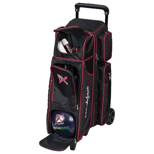 KR Royal Flush 4x4 Ball Roller Black Red Bowling Bag-DiscountBowlingSupply.com