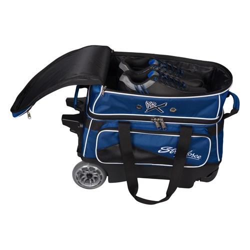 KR Royal Flush Double Ball Roller Royal/Black Bowling Bag