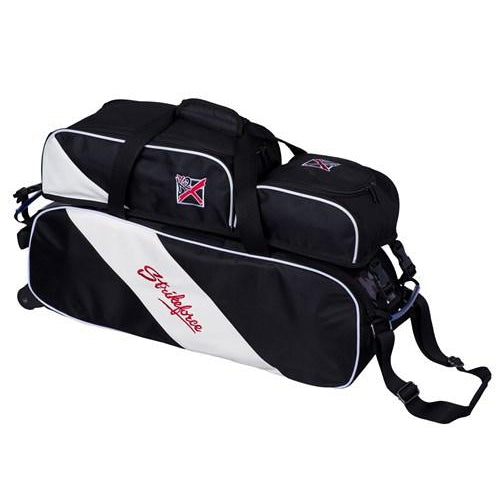 KR Strikeforce Fast Slim Triple Black White With Shoe Pouch Bowling Bag
