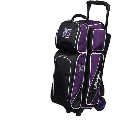 KR Strikeforce Fast Triple Roller Black/Purple Bowling Bag-DiscountBowlingSupply.com