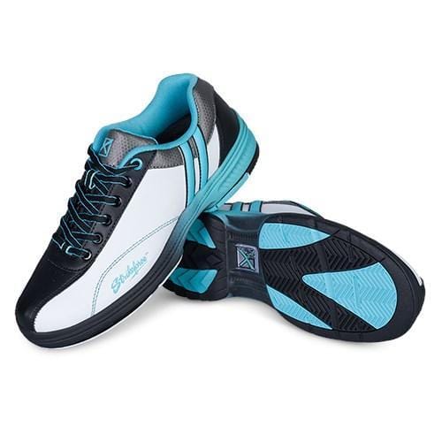 KR Strikeforce Womens Starr White/Black/Teal Left Hand Bowling Shoes-BowlersParadise.com