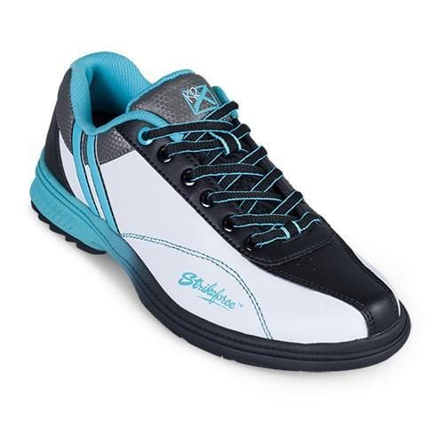 KR Strikeforce Womens Starr White/Black/Teal Left Hand Bowling Shoes-BowlersParadise.com