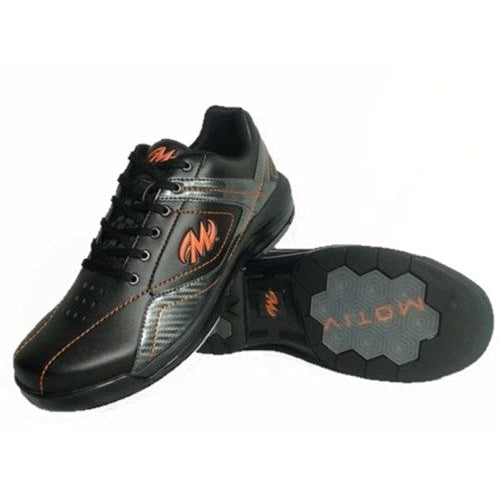 Motiv Mens Propel Black/Carbon/Orange Right Hand Wide Bowling Shoes