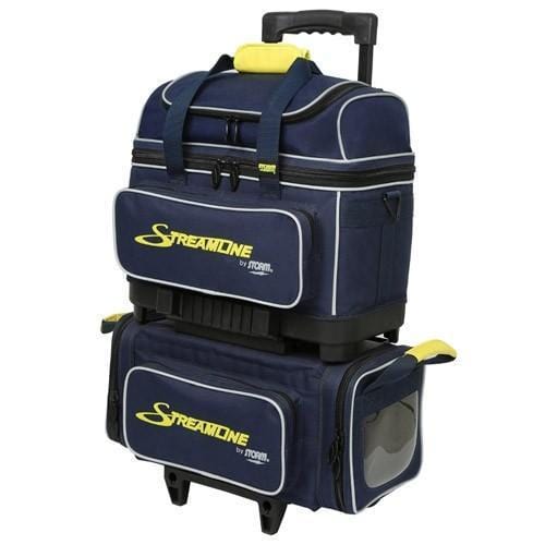 Storm Streamline 4 Ball Roller Navy/Grey/Yellow-Bowling Bag-DiscountBowlingSupply.com